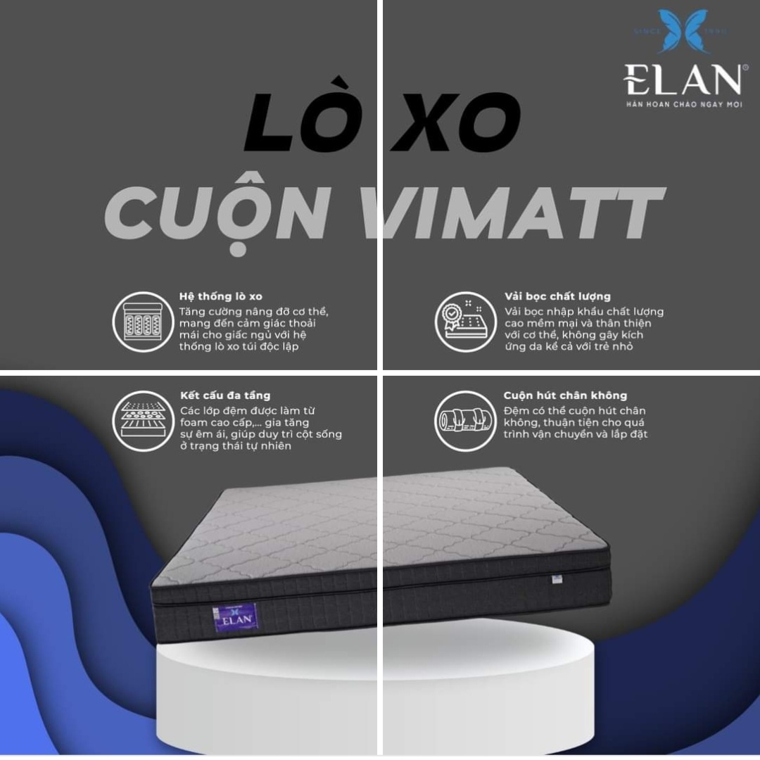Chấm Dứt Ngày Vất Vả Với Giấc Ngủ Ngon Trên Nệm Lò Xo Vimatt Từ Nệm Elan Đà Nẵng