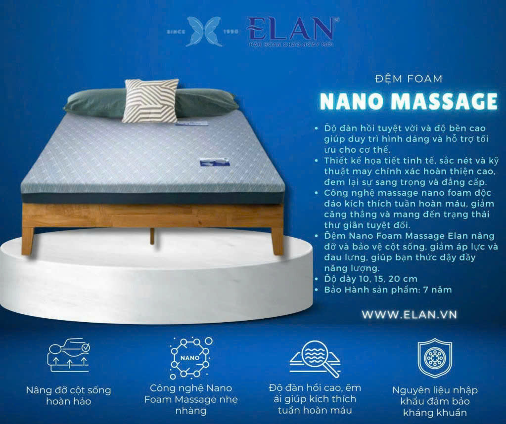 So Sánh Đệm Foam Đa Tầng Elan và Đệm Nano Foam Massage: Lựa Chọn Nào Tốt Nhất Cho Giấc Ngủ Của Bạn?