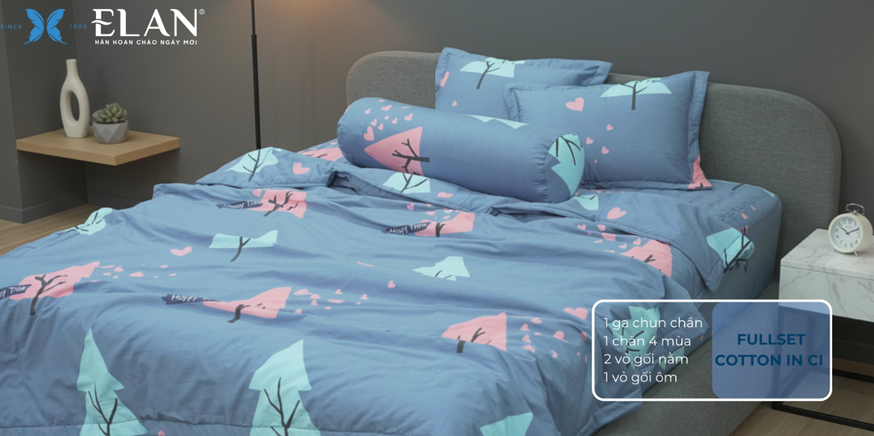 Fullset Cotton In CI Elan: Dịu Mát Và Thoải Mái Mỗi Đêm