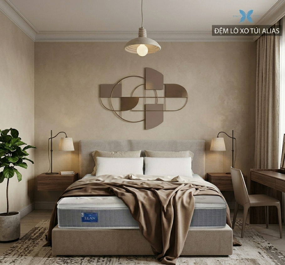 Đệm Lò Xo ELAN Alias 27cm – Thiết Kế Sang Trọng Cho Không Gian Phòng Ngủ Hiện Đại