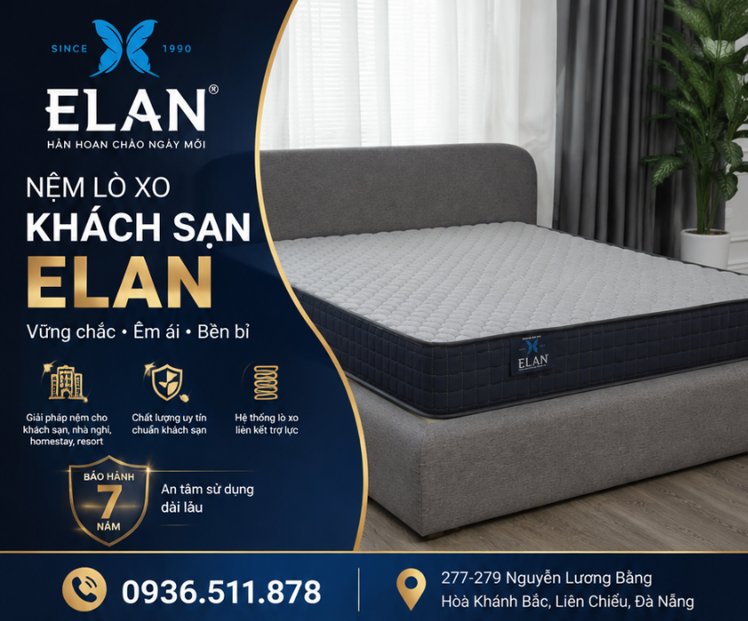 Elan Đà Nẵng – Cung Cấp Đệm Lò Xo Elan TB 054 Cho Khách Sạn, Resort Và Dự Án