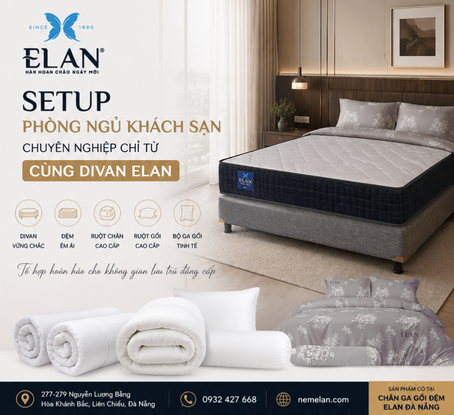 Setup Phòng Ngủ Khách Sạn Chuyên Nghiệp Chỉ Từ 5–7 Triệu Đồng Cùng Divan Elan
