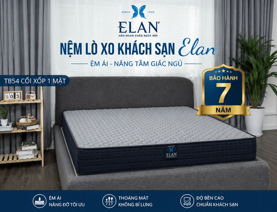 Thông Số Và Kích Thước Của Đệm Lò Xo Khách Sạn Elan TB 054