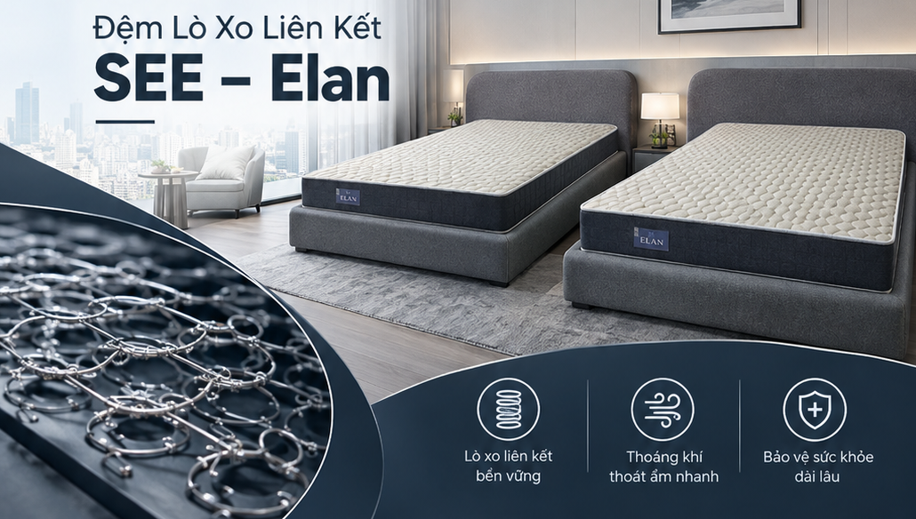 Giải Pháp Thay Thế Đệm Bông Ép: Đệm Lò Xo Liên Kết SEE Cứng Cáp, Không Lo Trũng Võng